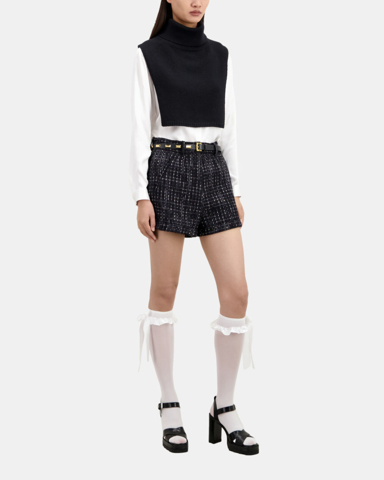 The Kooples WOMEN BLACK black wool plastron