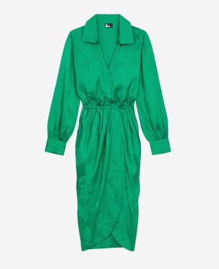 The Kooples FEMME GREEN robe verte mi-longue à fleurs