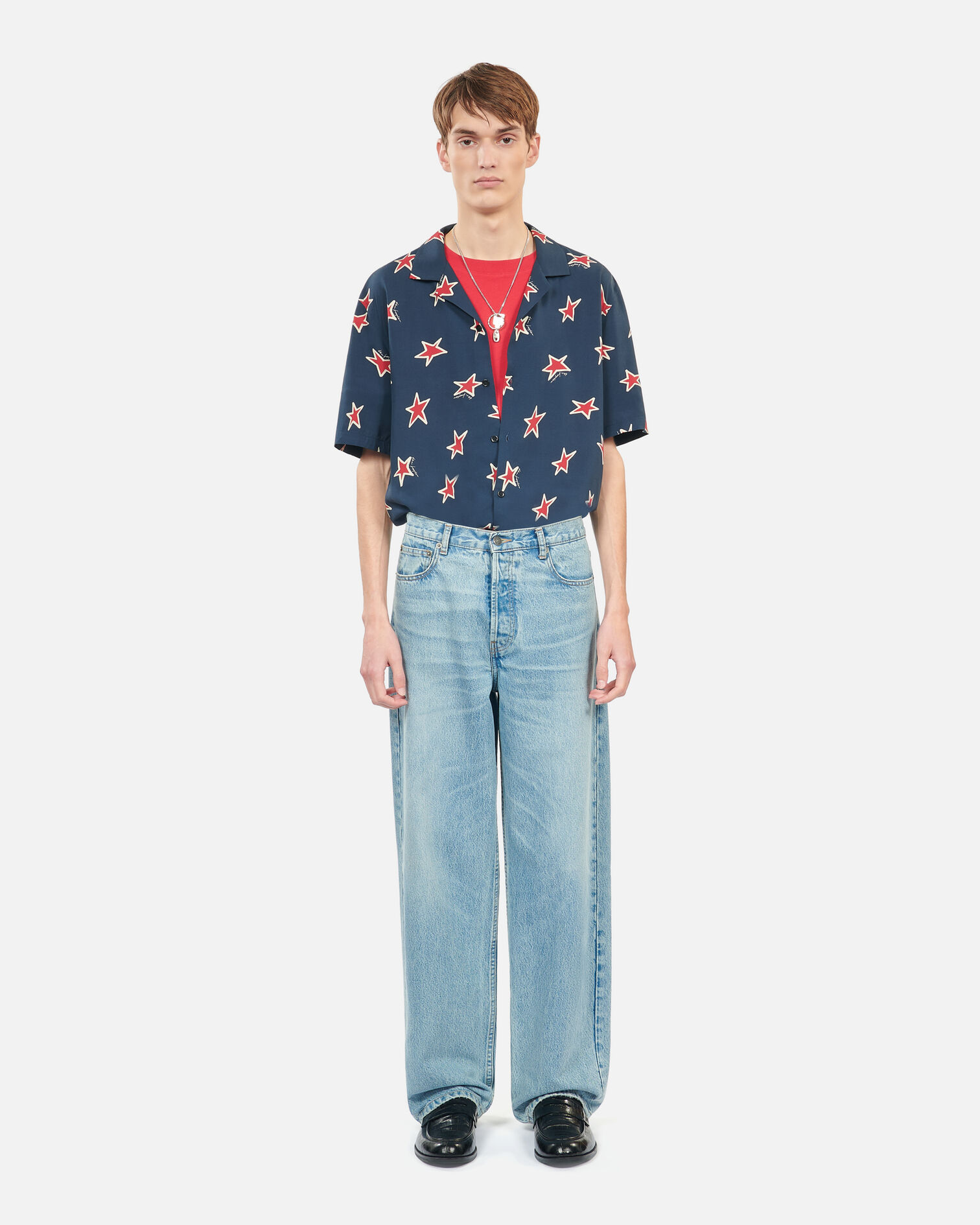 Blaue Jeans mit geradem Bein, BLUE/GREEN, hi-res image number null