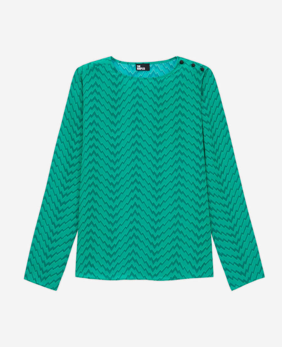 printed green top