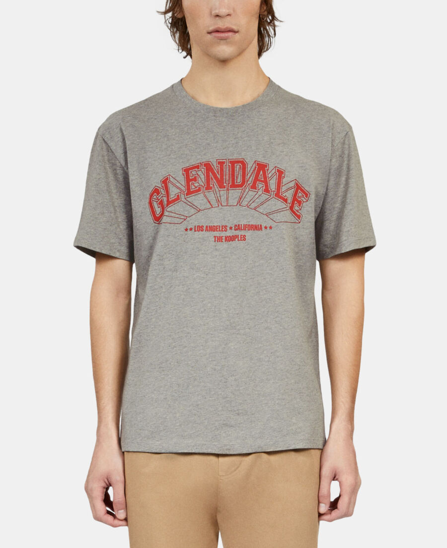The Kooples HOMBRE ARDOISE_1 camiseta gris serigraf&iacute;a glendale