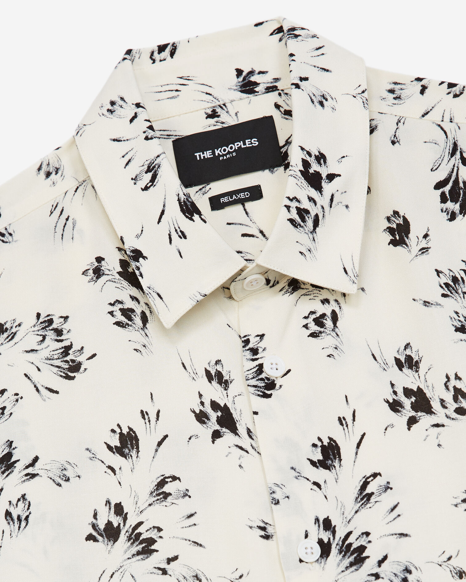 Flowing black and ecru floral shirt, OFF WHITE / BLACK, hi-res image number null