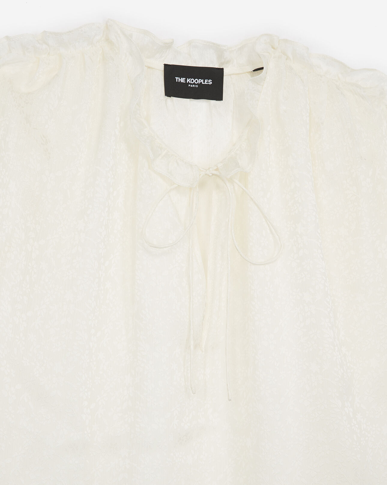 The Kooples WOMEN ECRU ecru silk dress shirt with frills