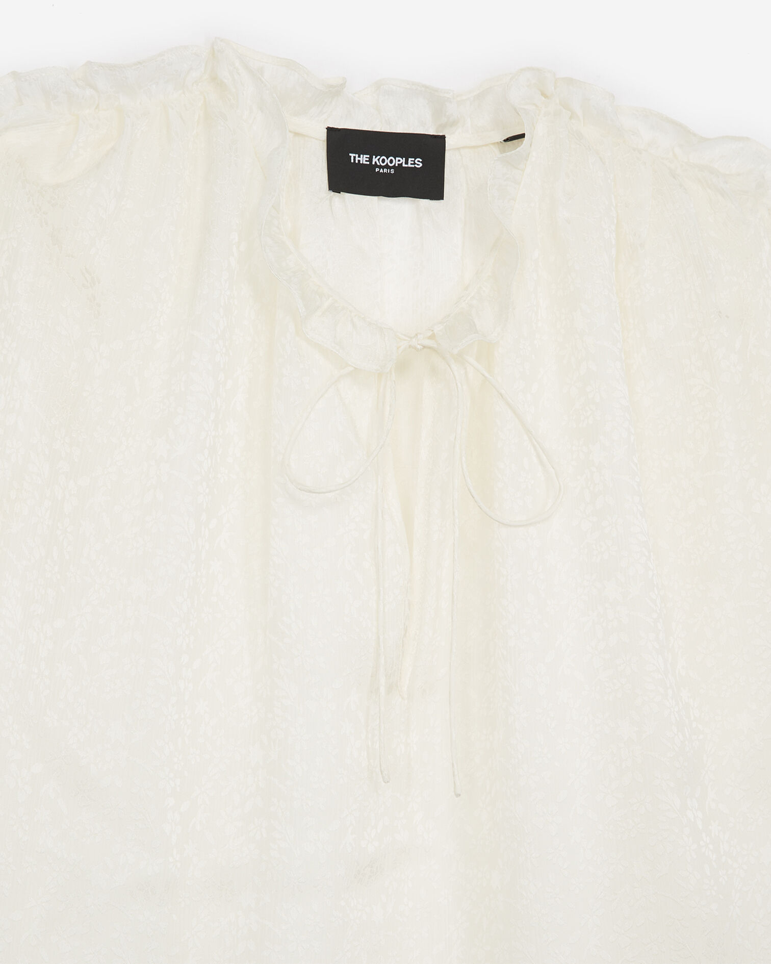 Ecru silk dress shirt with frills, ECRU, hi-res image number null
