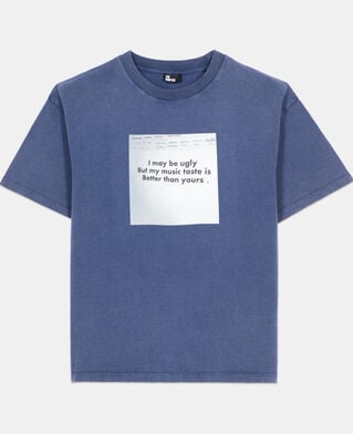 The Kooples HERREN DARK BLUE blaues t-shirt mit siebdruck