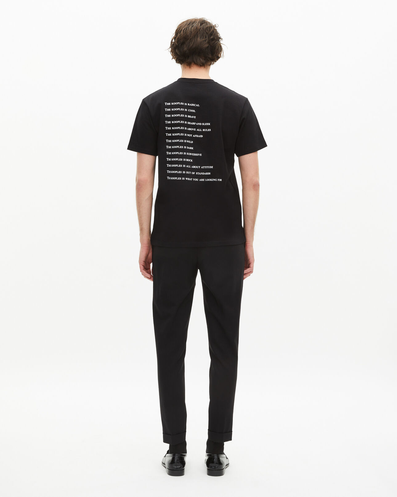 The Kooples HERREN BLACK schwarzes t-shirt „what is“ für herren