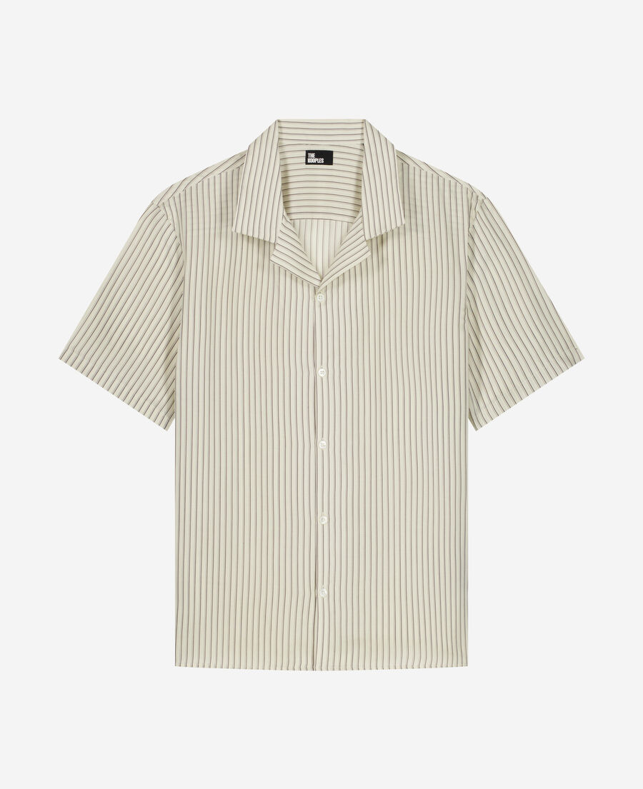 The Kooples HOMME WHITE chemise manches courtes ray&eacute;e blanche