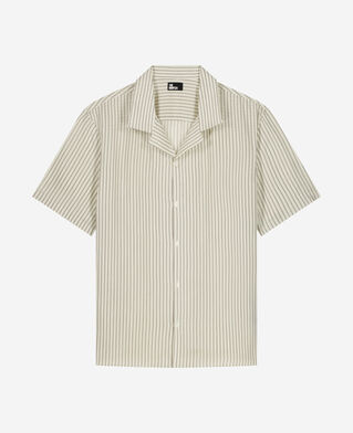 The Kooples HOMME WHITE chemise manches courtes ray&eacute;e blanche