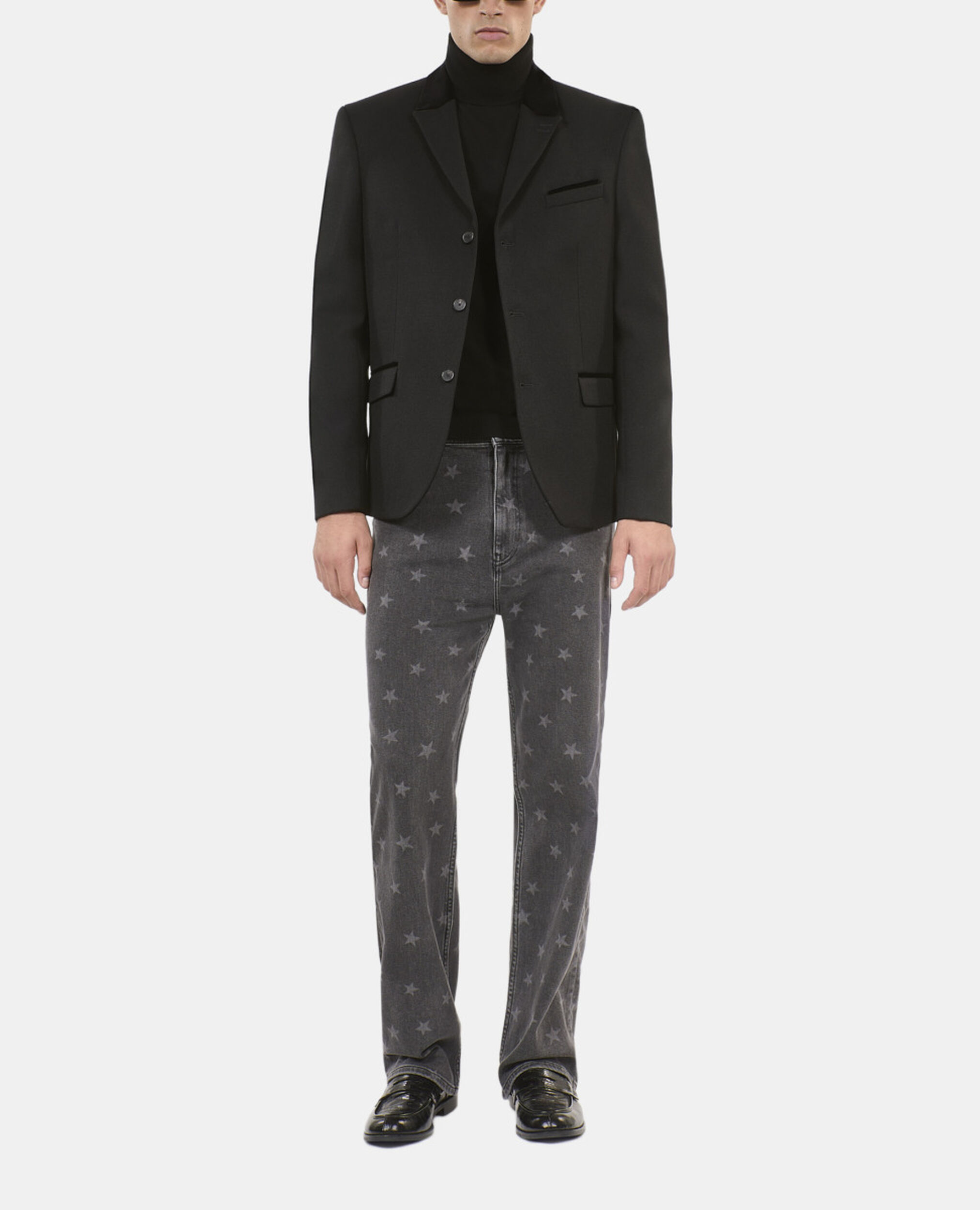Black wool blazer, BLACK, hi-res image number null