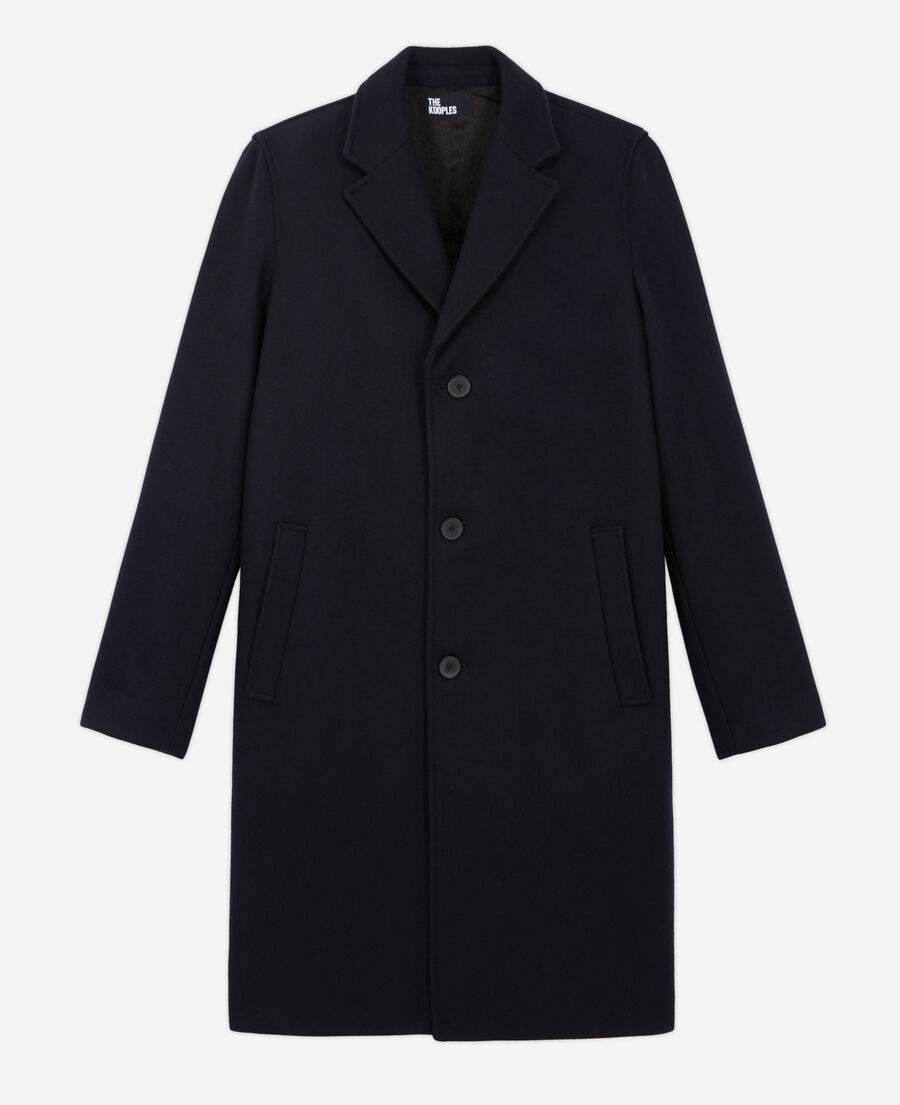 The Kooples MEN DARK NAVY navy blue wool coat