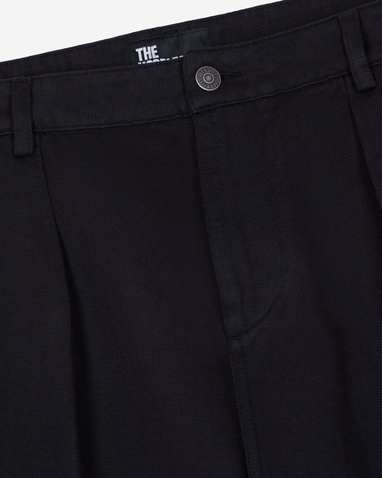 The Kooples MEN BLACK black cotton and linen trousers with pleats