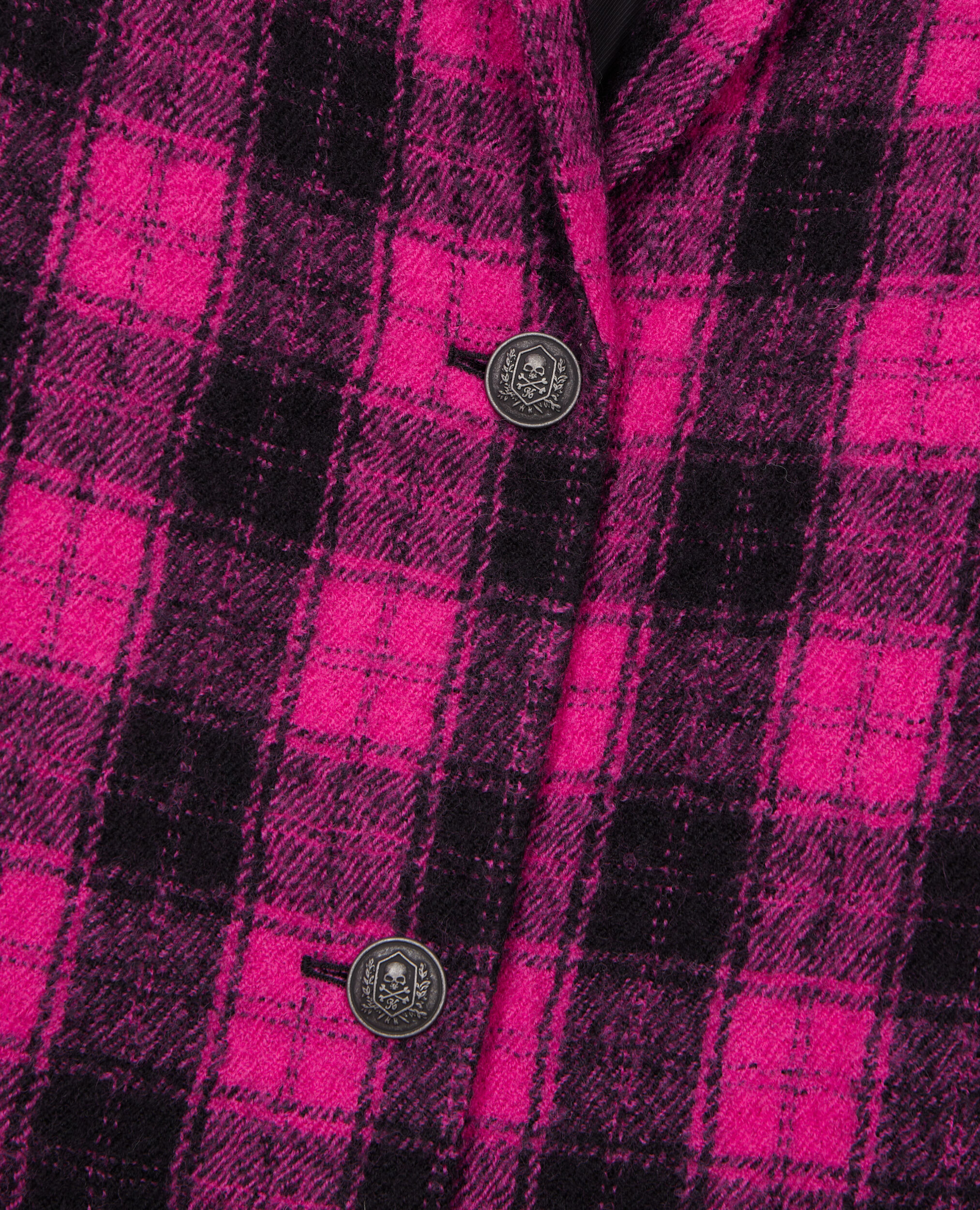 Long coat with black and pink checks, PINK BLACK, hi-res image number null
