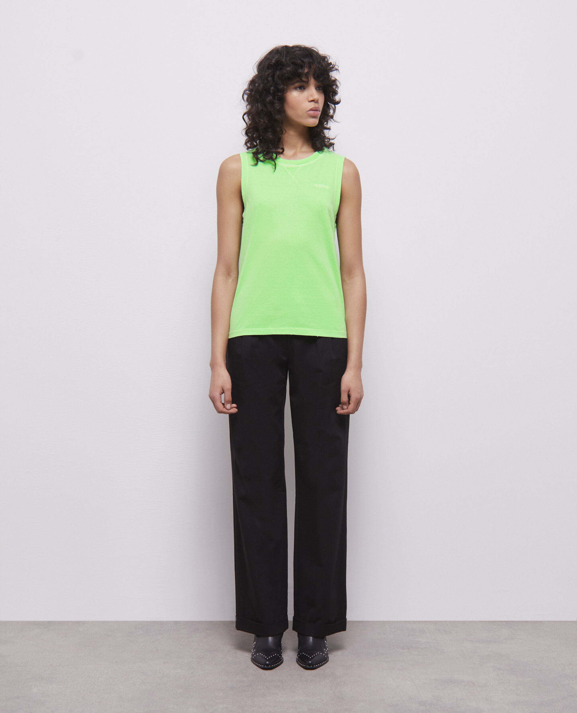 Camiseta verde fluorescente logotipo para mujer, VERT FLUO, hi-res image number null