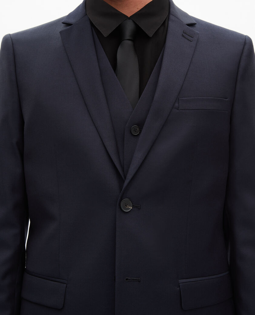 The Kooples HERREN DARK NAVY gerade geschnittene anzugjacke aus blauer wolle