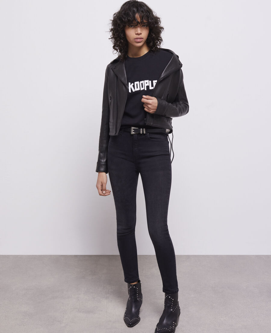black t-shirt with logo