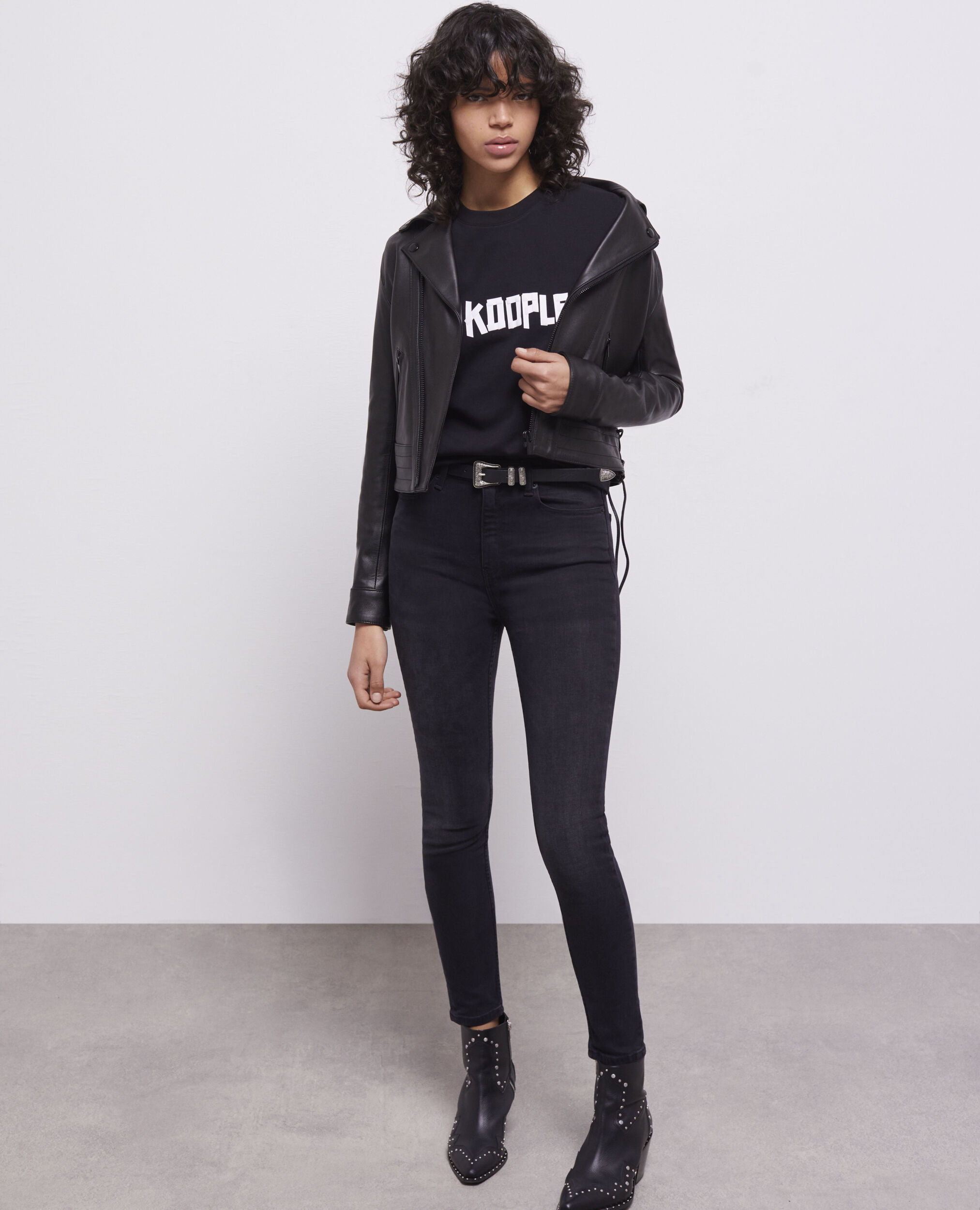 Black T-shirt with logo, BLACK, hi-res image number null
