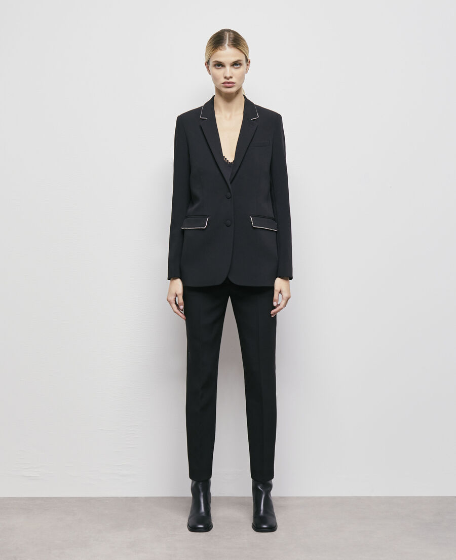 kryds Feje detail The Kooples black suit jacket with rhinestone details, an absolute  essential this season! Discover our selection of women's ready-to-wear on  the website and in store.