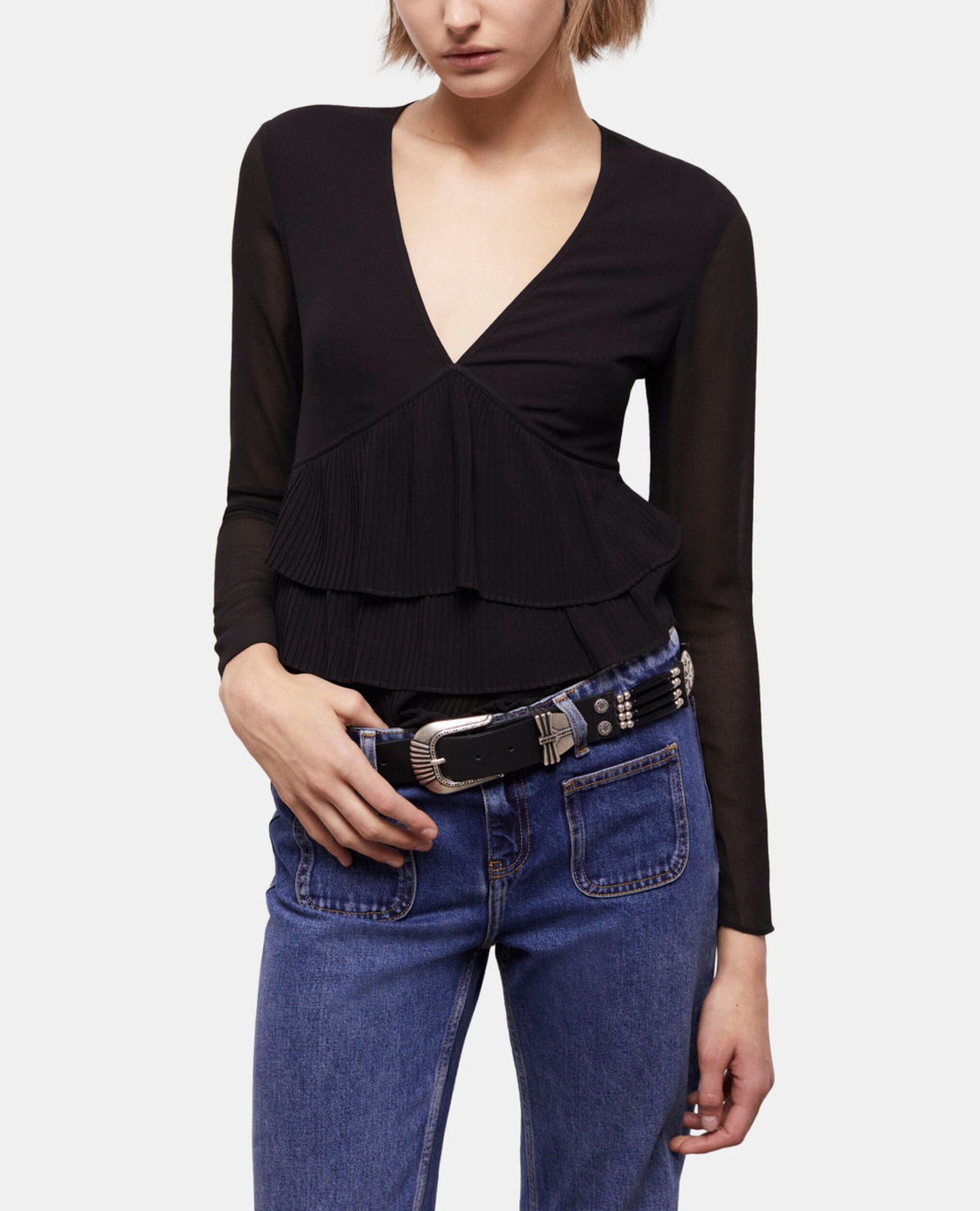 Black blouse, BLACK, hi-res image number null