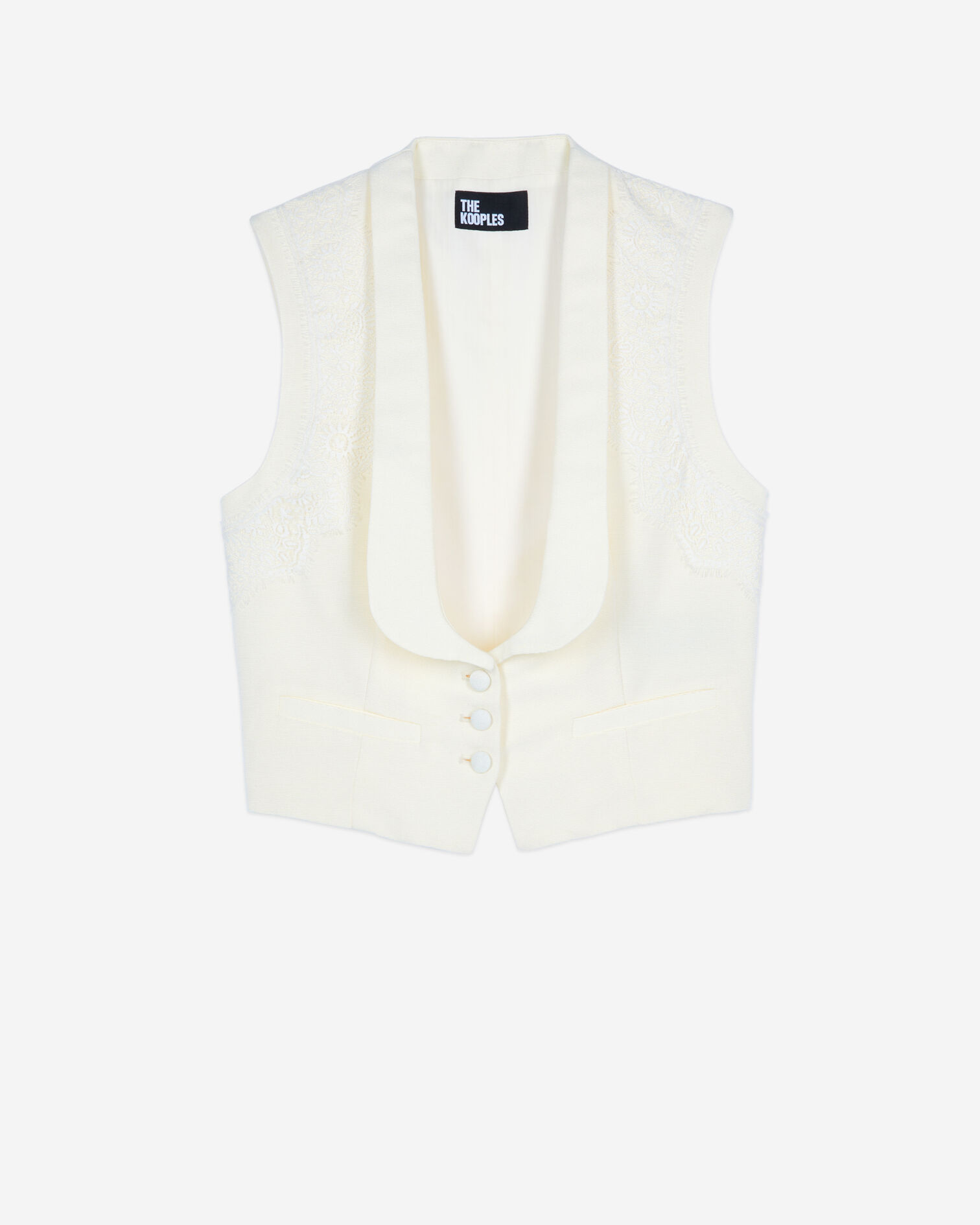 Gilet avec dentelle écru, ECRU, hi-res image number null