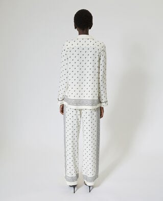 The Kooples F WHITE / BLACK ecru bandana shirt