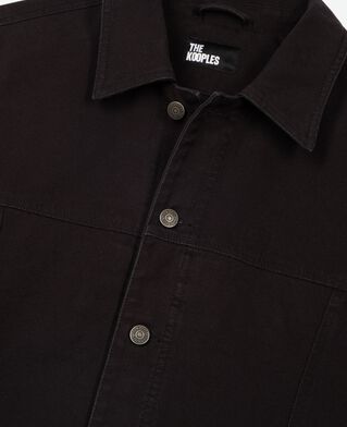 The Kooples HERREN BLACK USED LIGHT jacke mit schwarzer stickerei