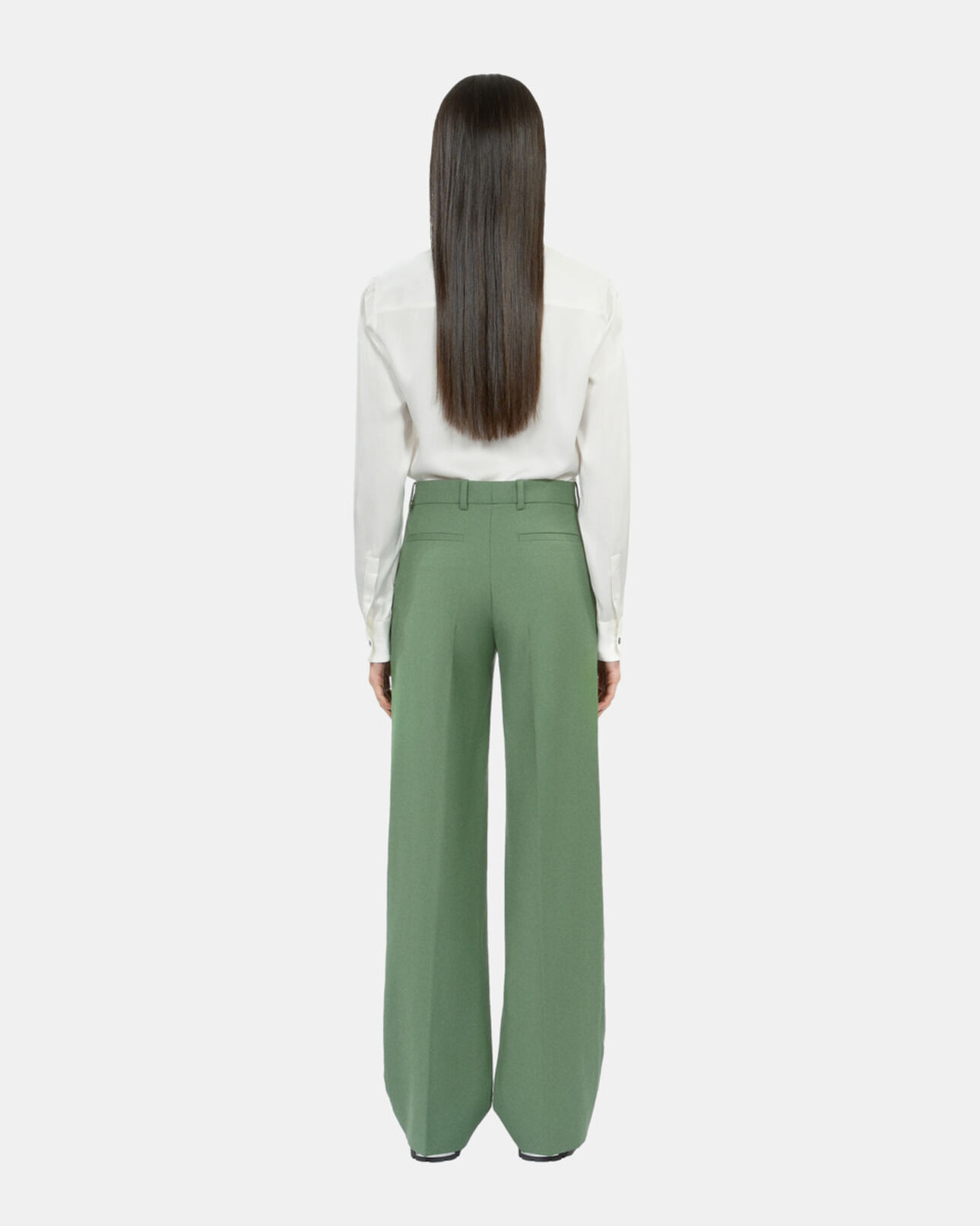The Kooples FEMME LIGHT KAKI pantalon tailleur en laine vert