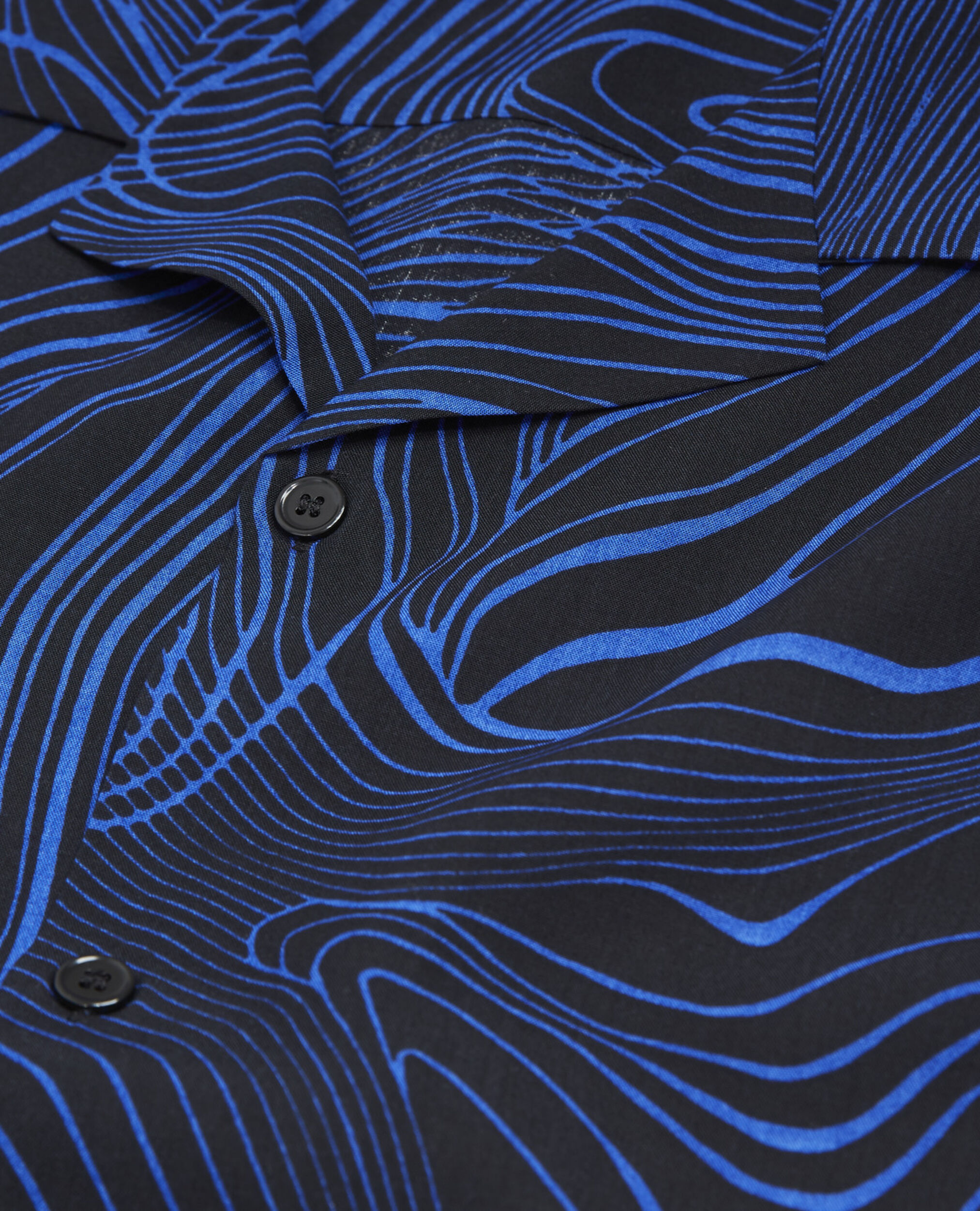 Hawaiian-collar shirt with all-over print, NAVY / BLACK, hi-res image number null
