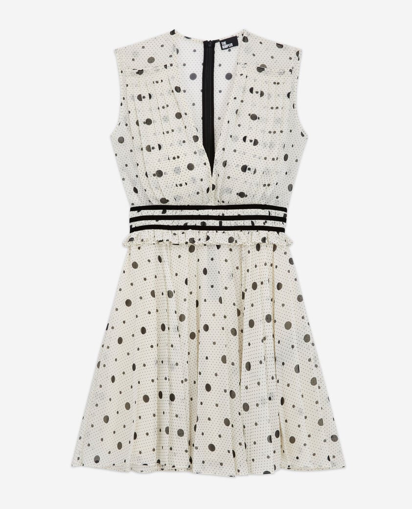 The Kooples DAMEN ECRU BLACK kurzes kleid bedruckt