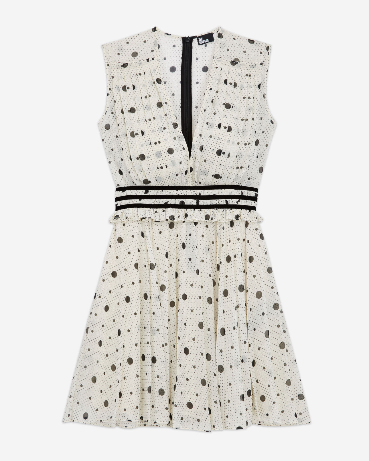 The Kooples FEMME ECRU BLACK robe courte imprimée
