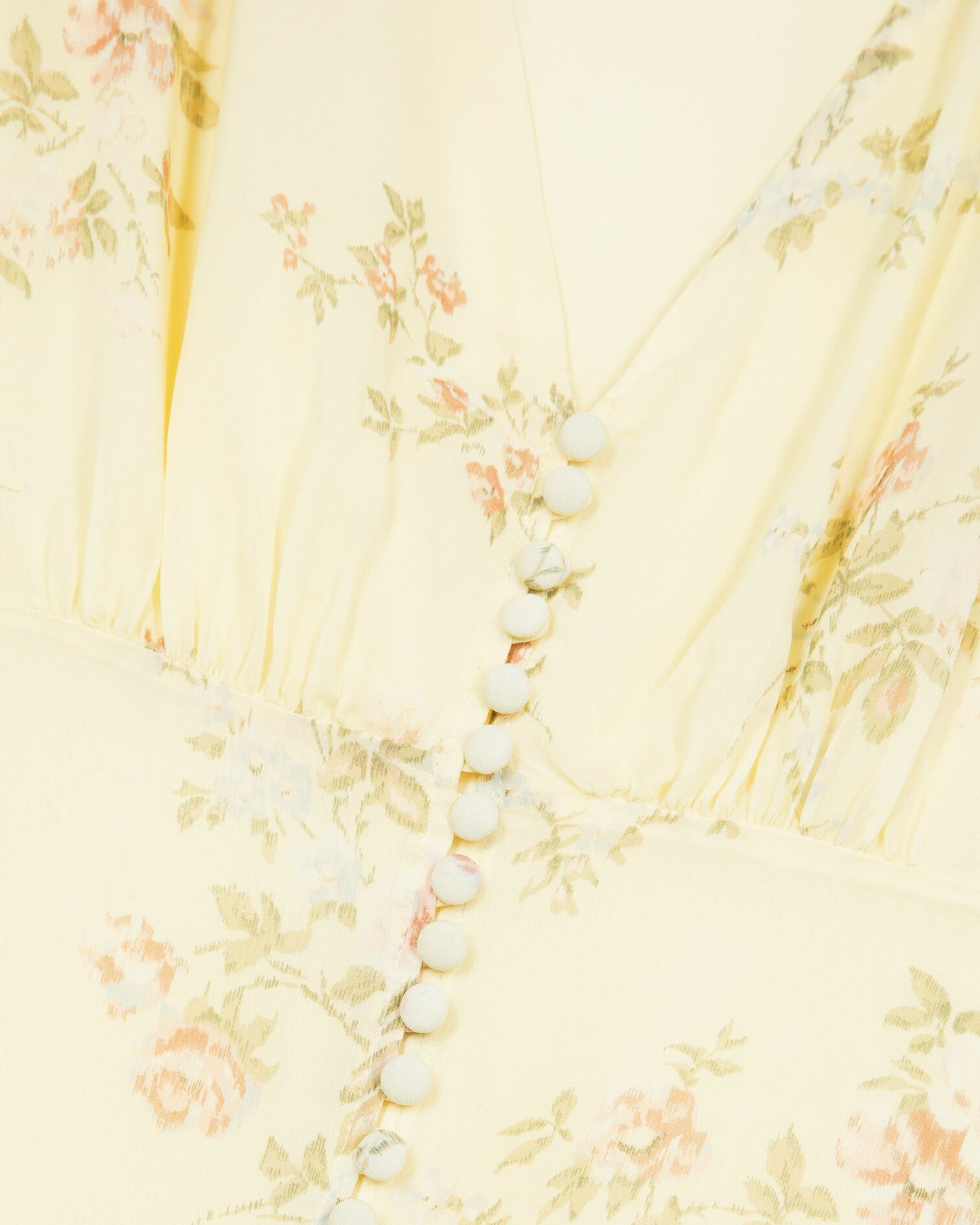 Short yellow floral print dress, YELLOW, hi-res image number null