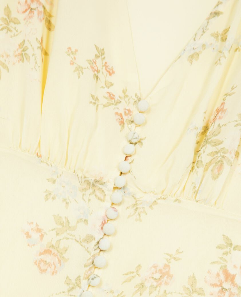 The Kooples WOMEN YELLOW short yellow floral print dress