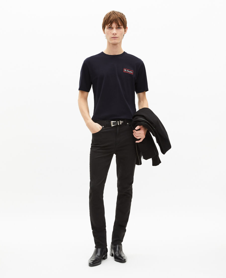 The Kooples H DARK NAVY t-shirt with via prony navy screen print