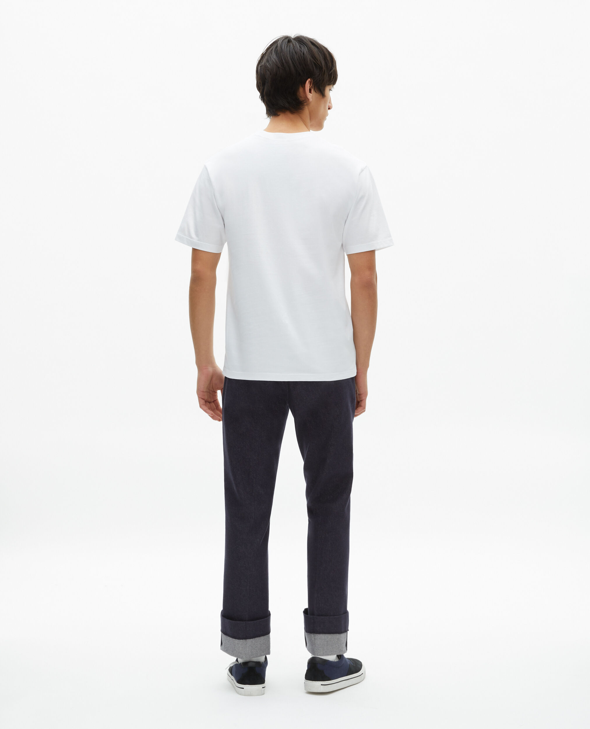 Weißes T-Shirt mit Beflockung, WHITE, hi-res image number null