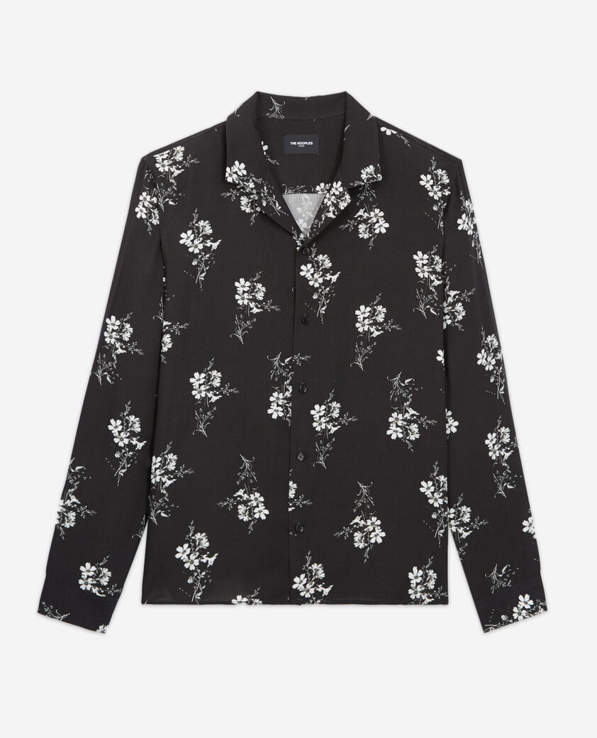 The Kooples HOMME BLACK WHITE chemise fleurie