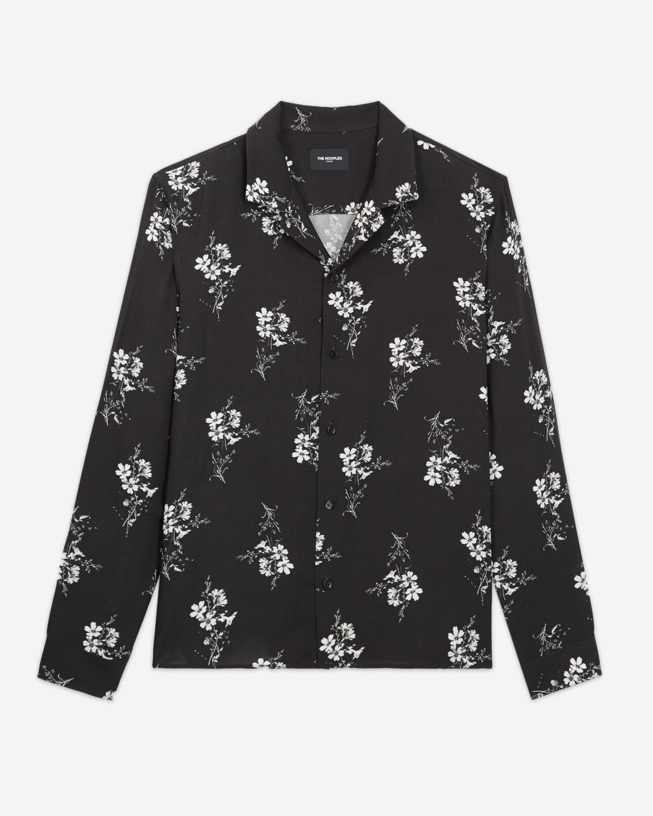 The Kooples HERREN BLACK WHITE hemd mit blumenmuster