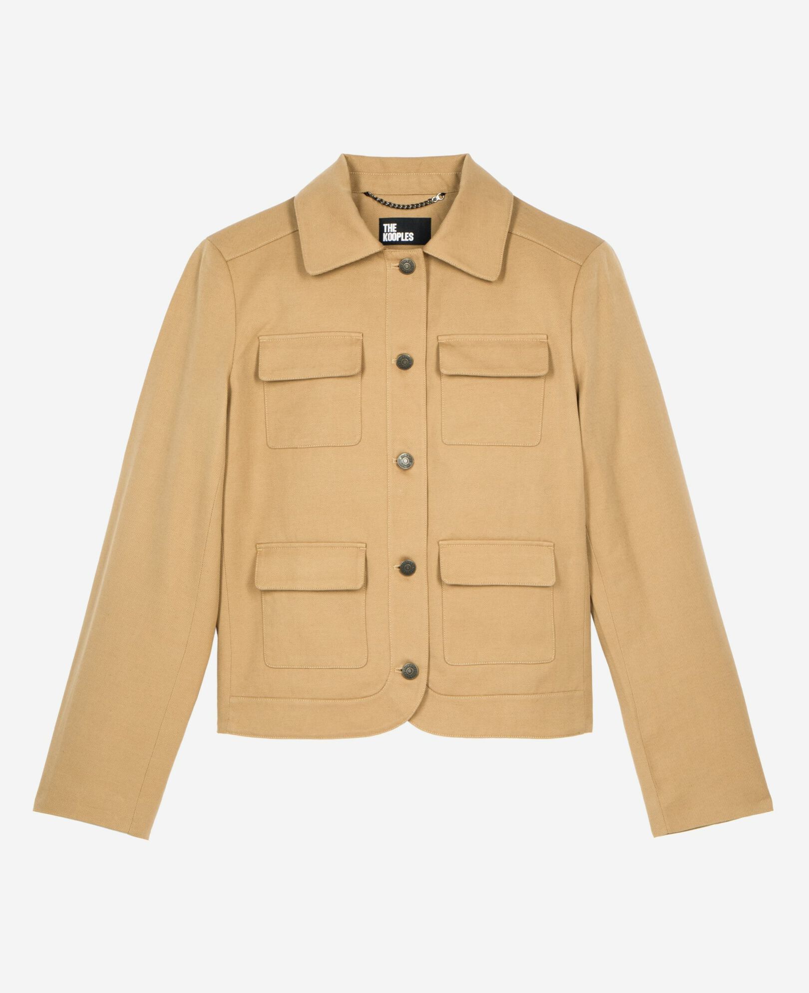 The Kooples WOMEN BEIGE short beige cotton and linen jacket