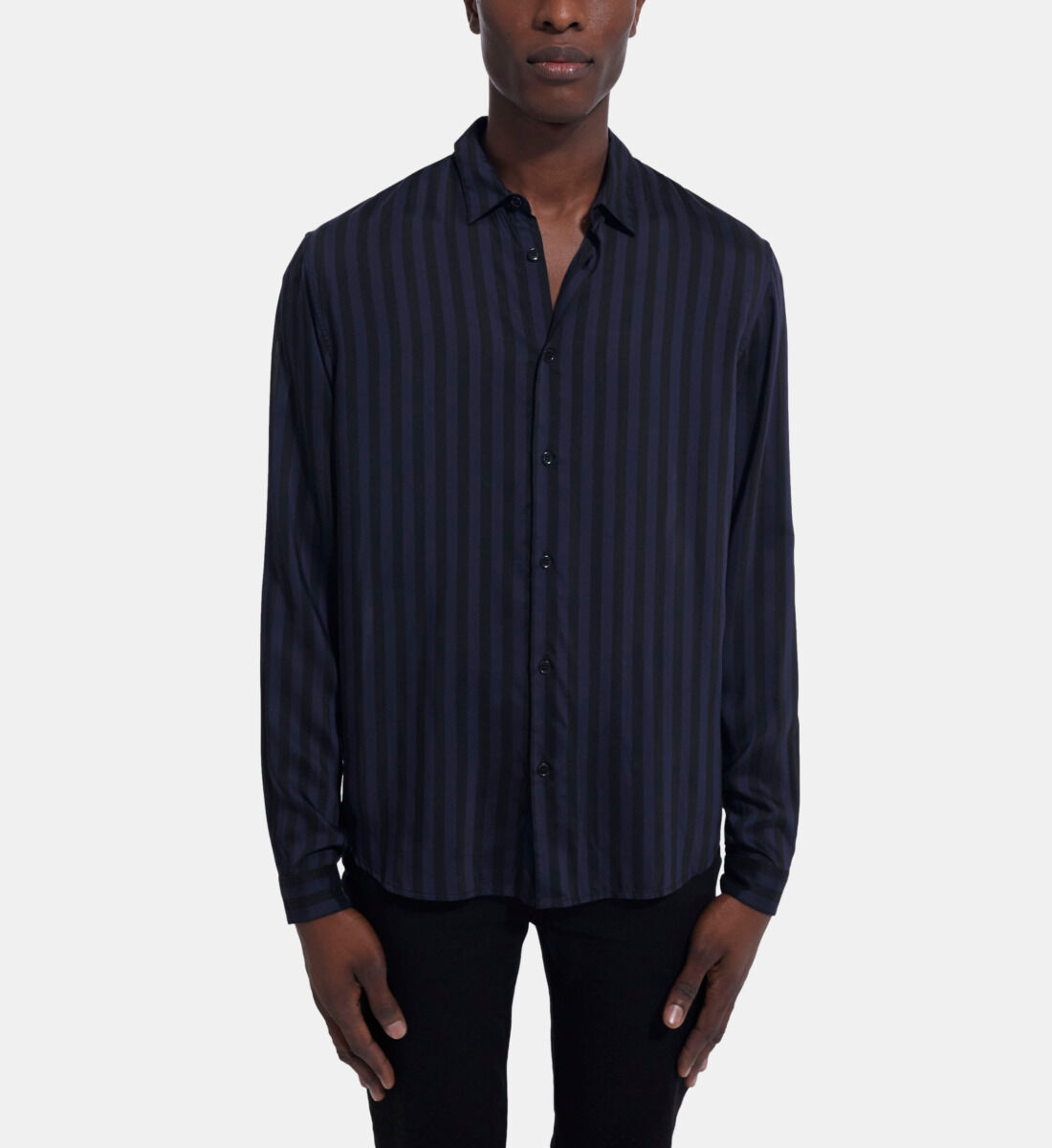 Striped shirt with classic collar