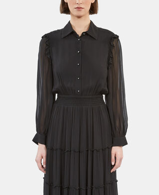The Kooples F BLACK long black dress with ruffles