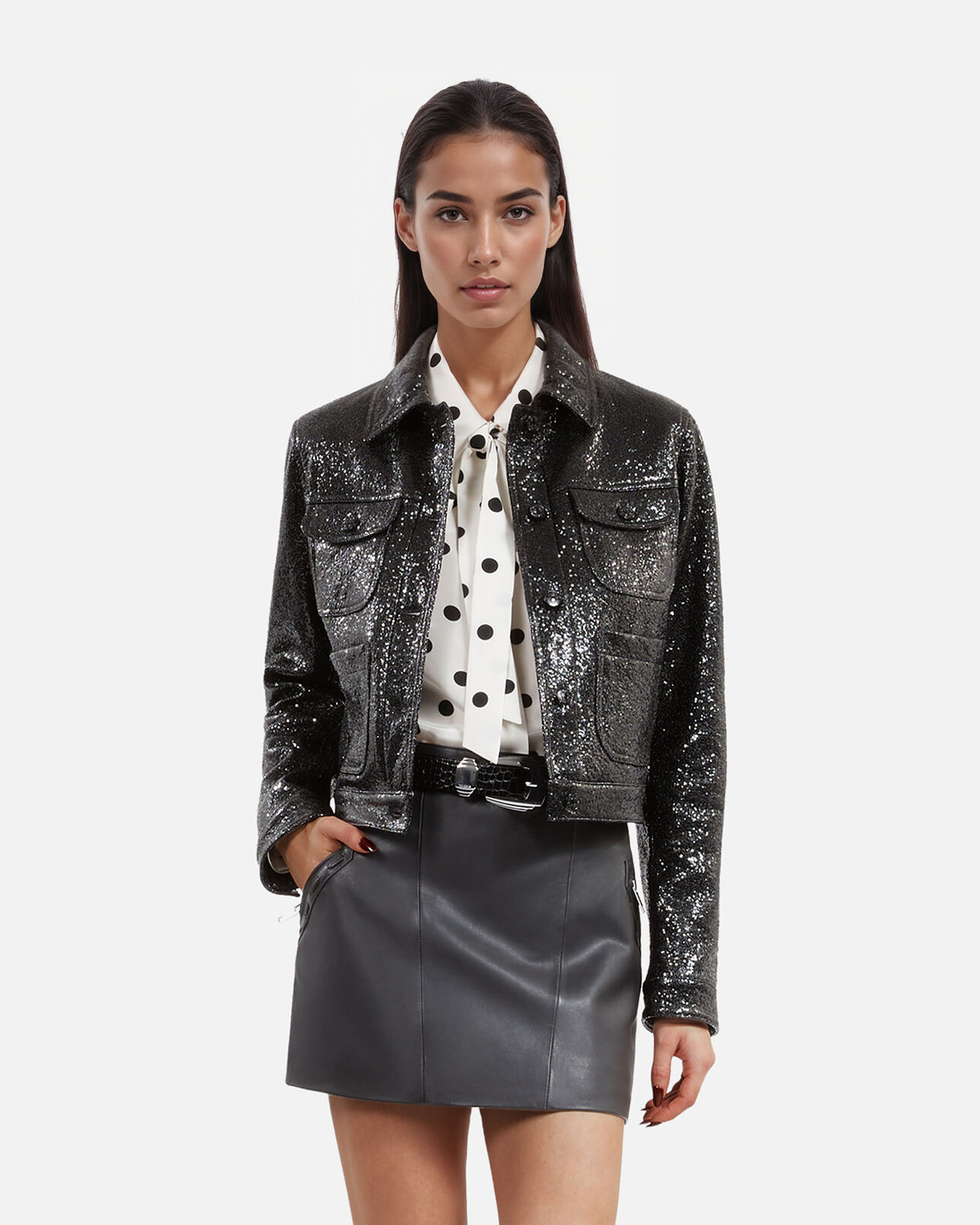 The Kooples FEMME BLACK veste courte noire