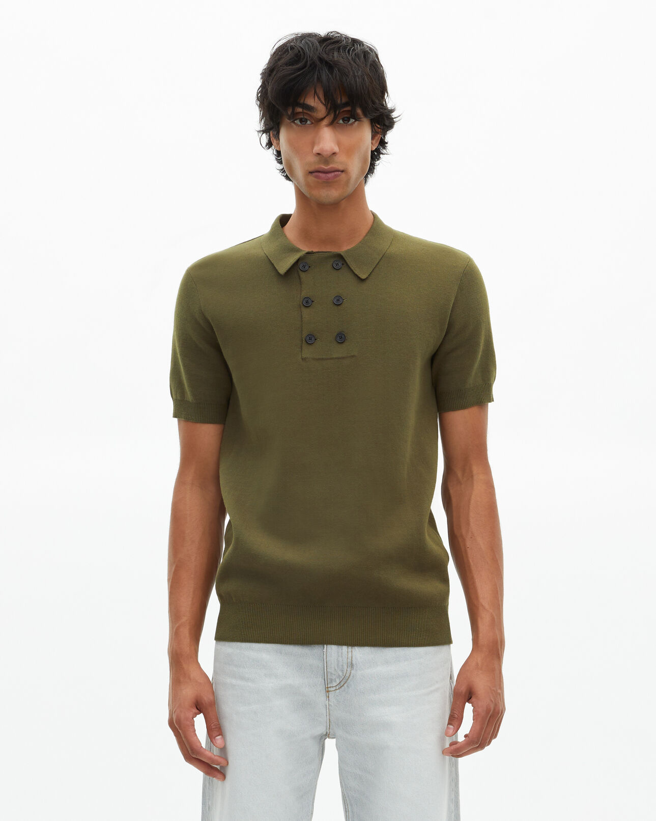 The Kooples H KAKI khaki knit sweater