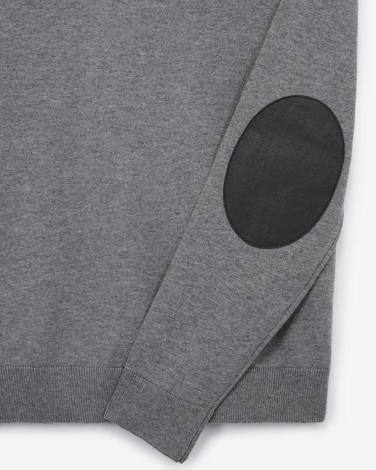 The Kooples HOMME LIGHT GREY CHINE pull gris clair laine mélangée brodé