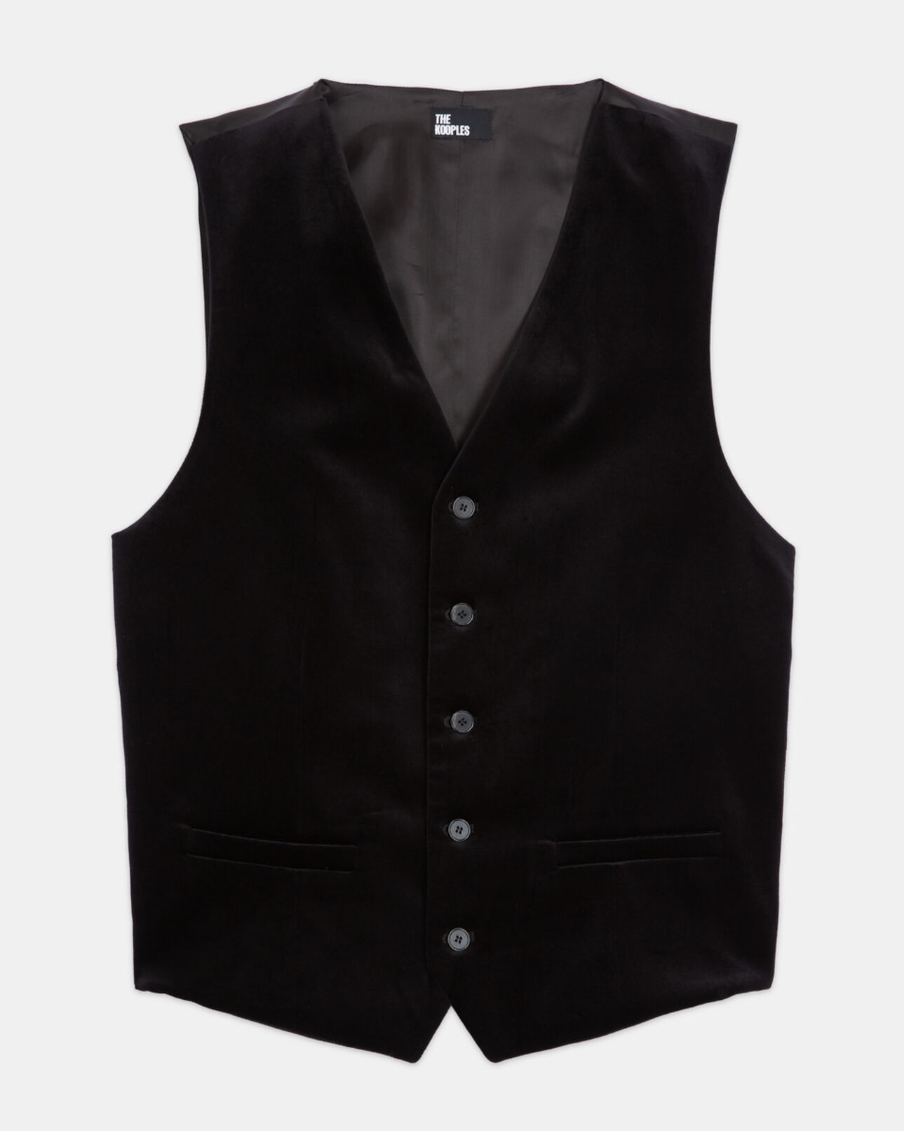 The Kooples MEN BLACK black velvet suit vest