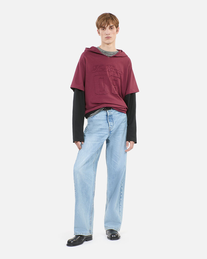 The Kooples HOMBRE BURGUNDY camiseta manga larga capucha burdeos