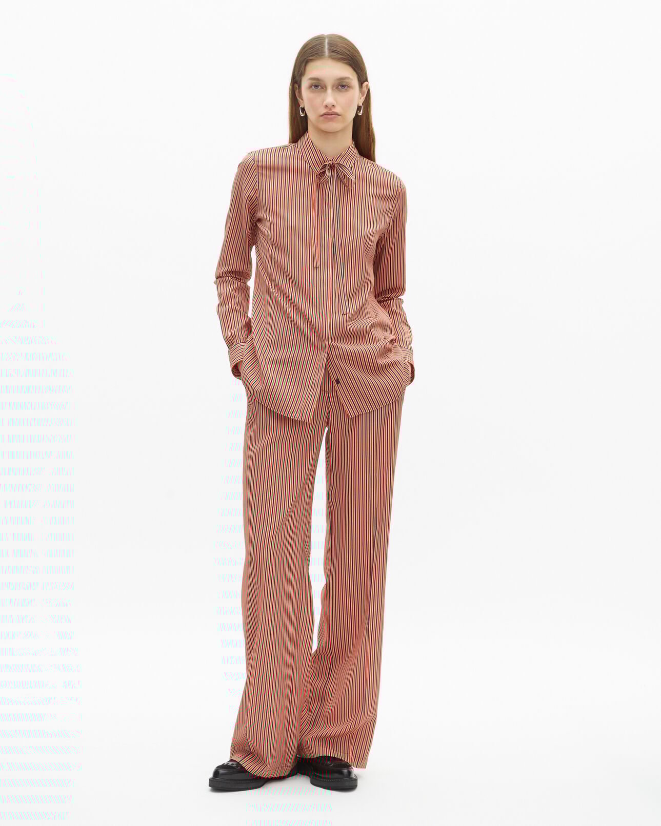 The Kooples DAMEN DARK NAVY / FIRE RED rot-blau gestreiftes hemd
