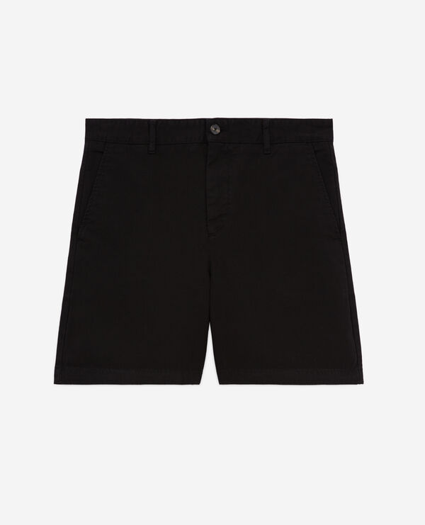 kurze, schwarze shorts aus baumwolle