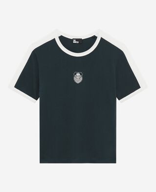 The Kooples FEMME FOREST t-shirt avec blason vert fonc&eacute;