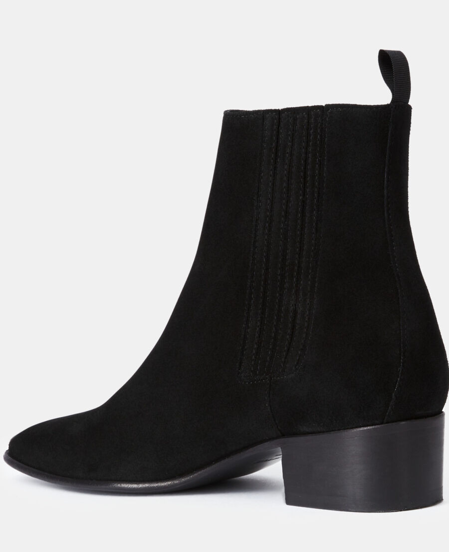 black suede leather boots