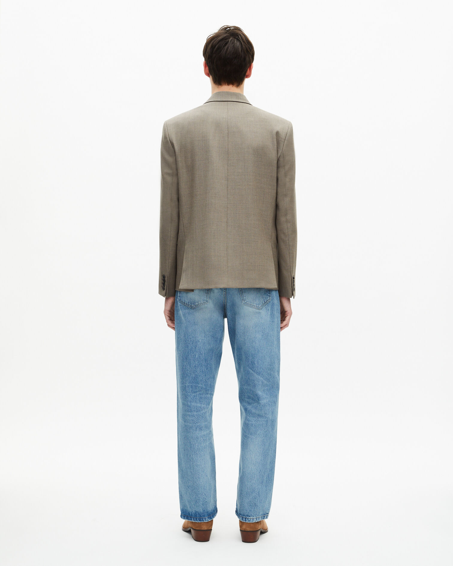 Beigefarbene Anzugjacke aus Wolle, BEIGE MELANGE, hi-res image number null