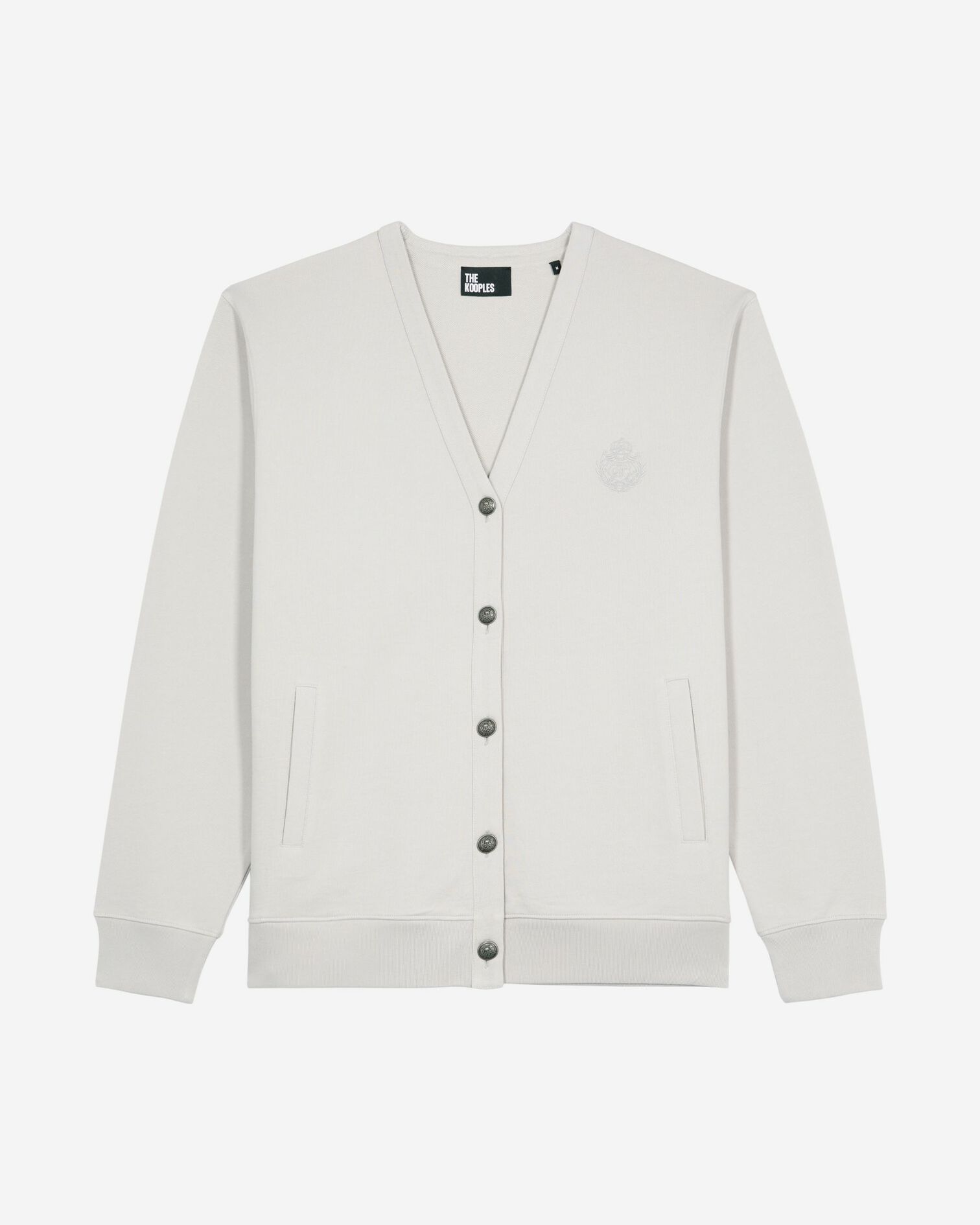 Button-down cardigan in grey jersey, LIGHT GREY, hi-res image number null