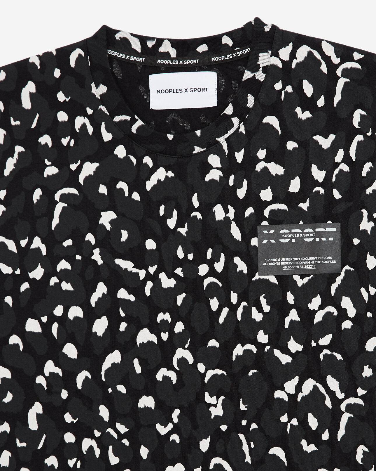 The Kooples HOMME BLACK WHITE t-shirt noir et blanc coton imprimé
